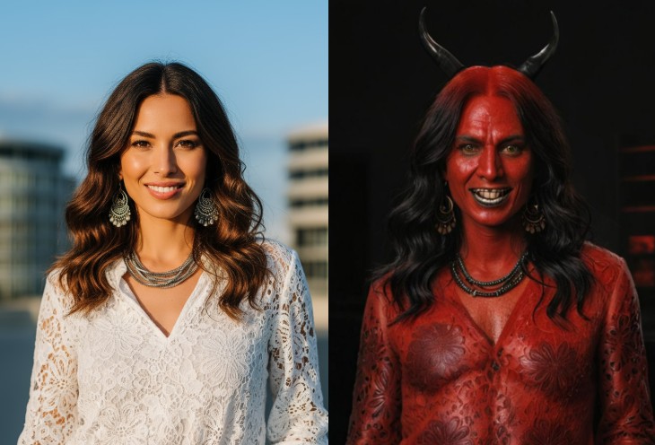 Change a girl photo to a demon