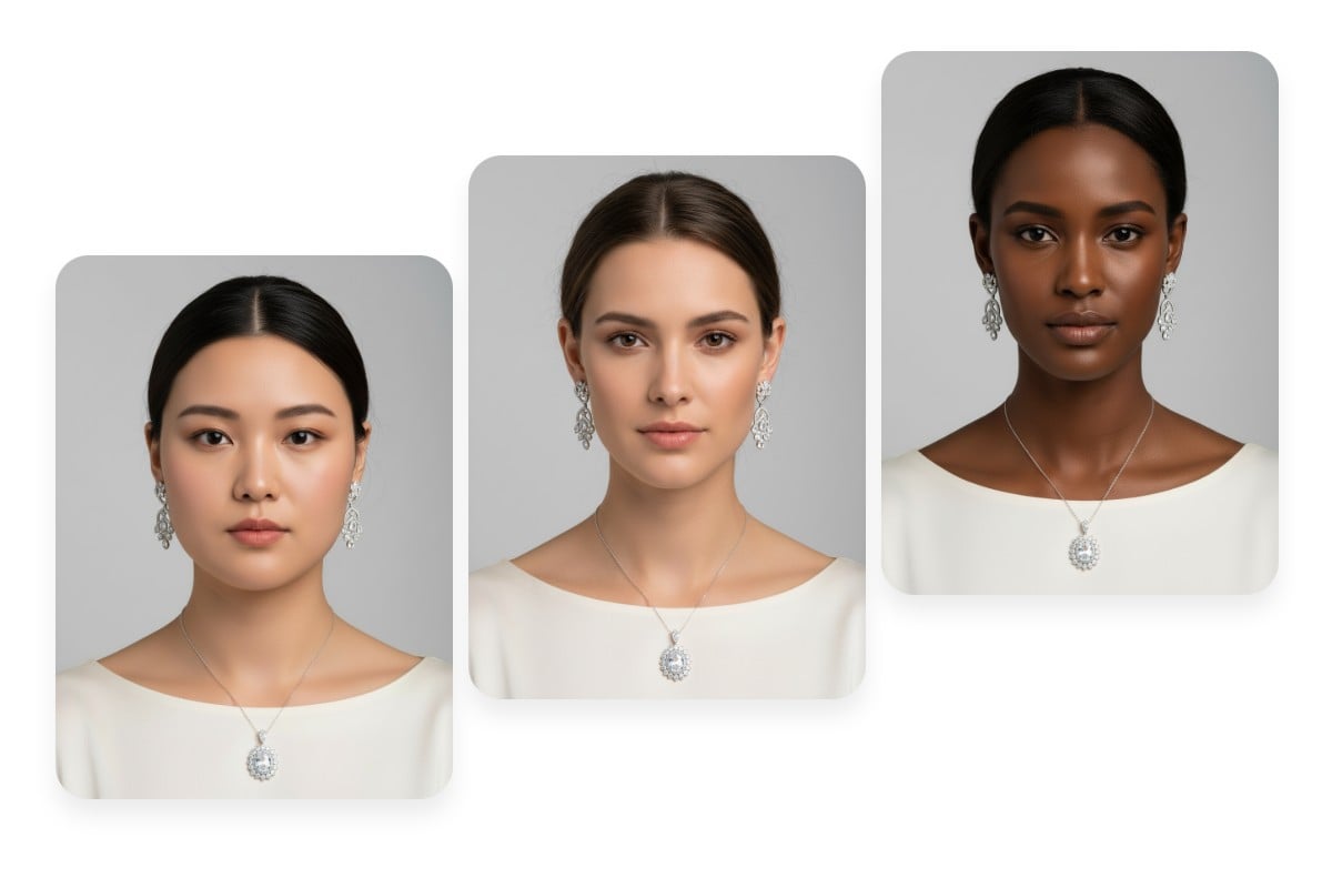 Change ai human models with online product photography generator