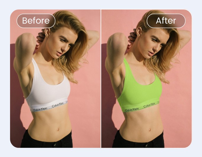 Change clothes color for the female with online photo color changer