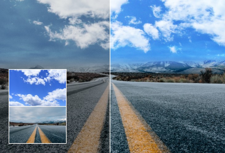 Change dual exposure image colors