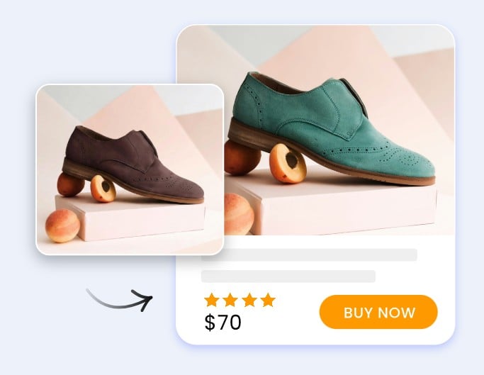 Change shoes color with Fotor image recolorer