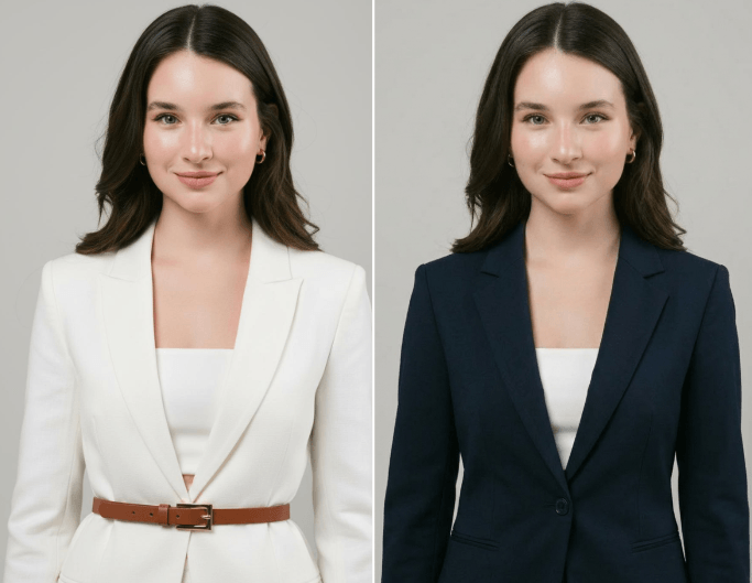 Change your photo outfit after making headshot photo