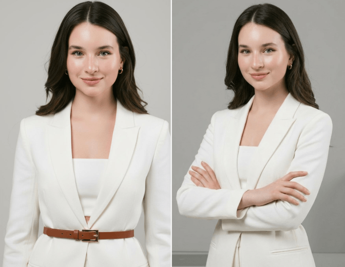 Change your photo pose after making headshot photo