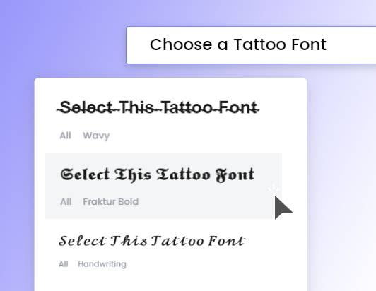 choose tattoo font