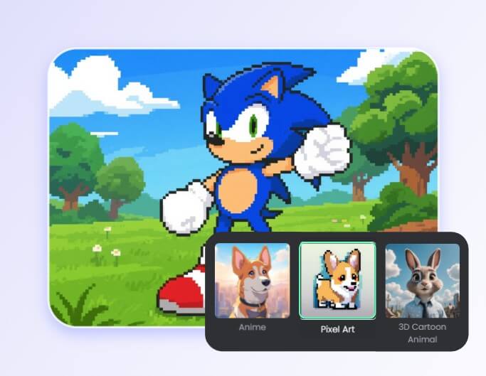 Choose your preferred style in fotor sonic oc maker