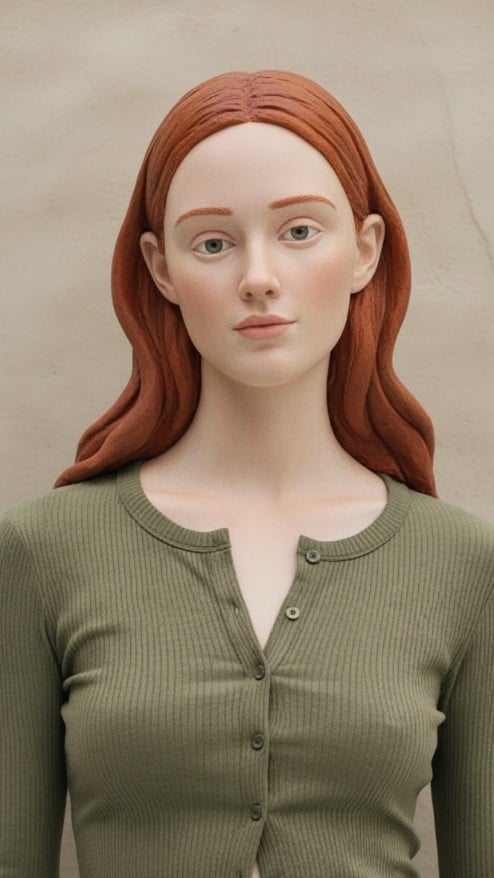 Clay face style effect for a woman