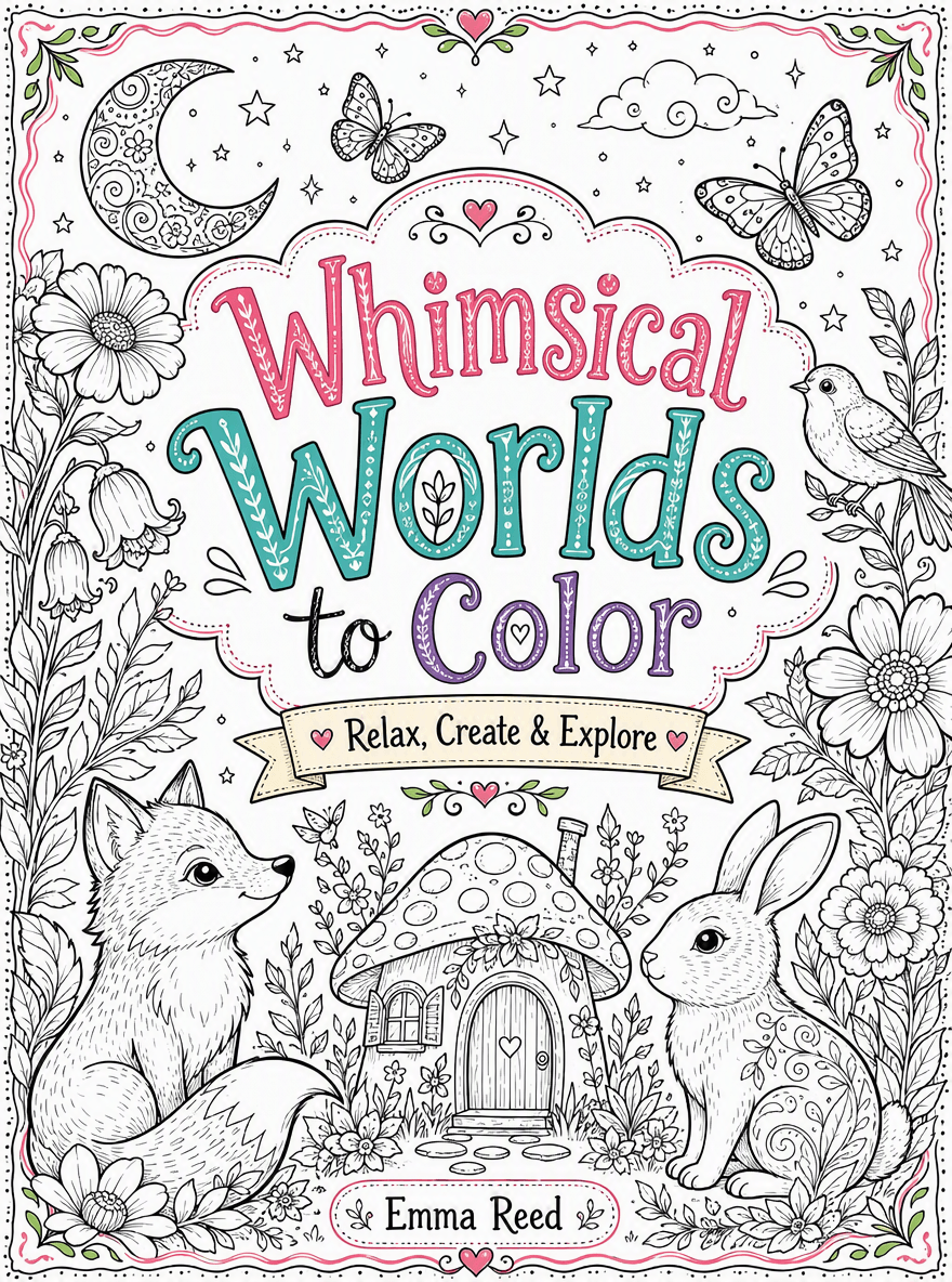 Coloring book cover for animal themes