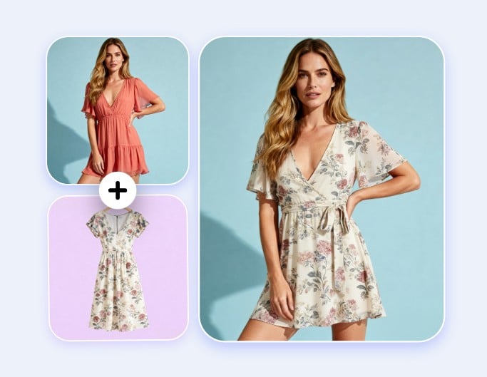 Combina dos imágenes en una nueva para probar ropa virtual