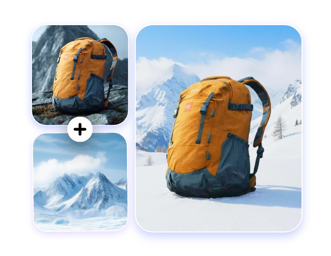 Upload a custom background image and combine it with a product photo using fotors ai background generator