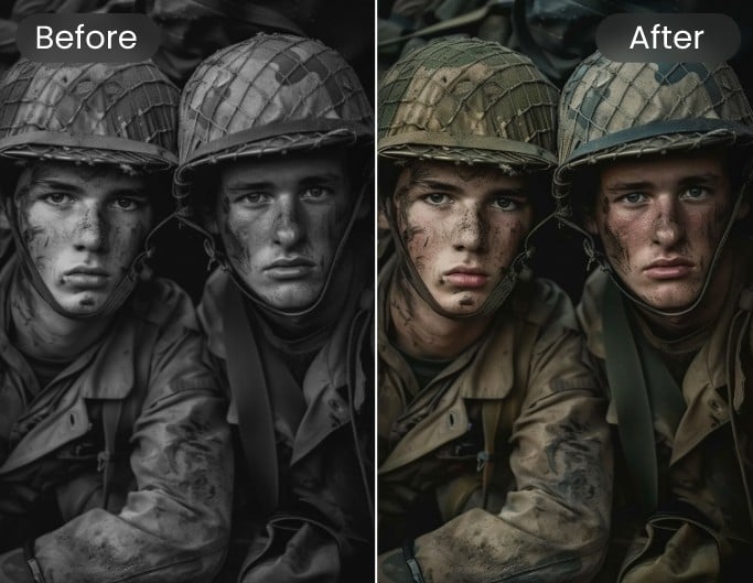 Convert a black and white historical photo into color