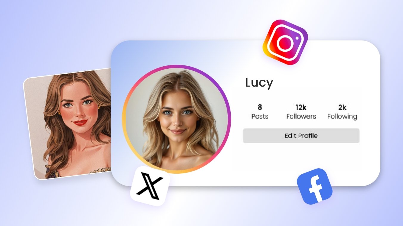 Convert a cartoon girl to a real person and use it as a social media pfp