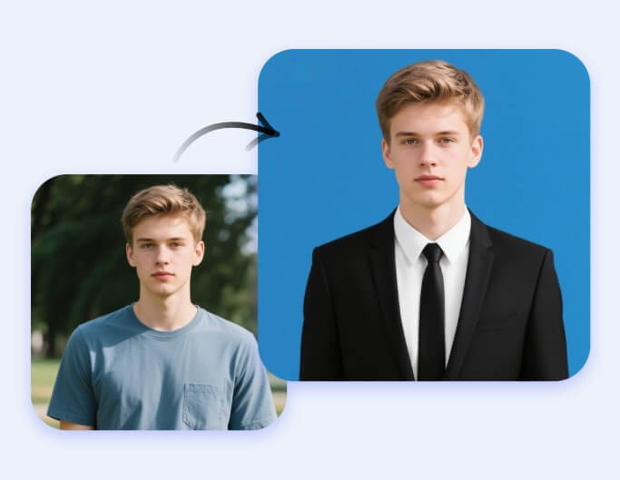 Convertir une photo décontractée d'un homme en photo de profil formelle