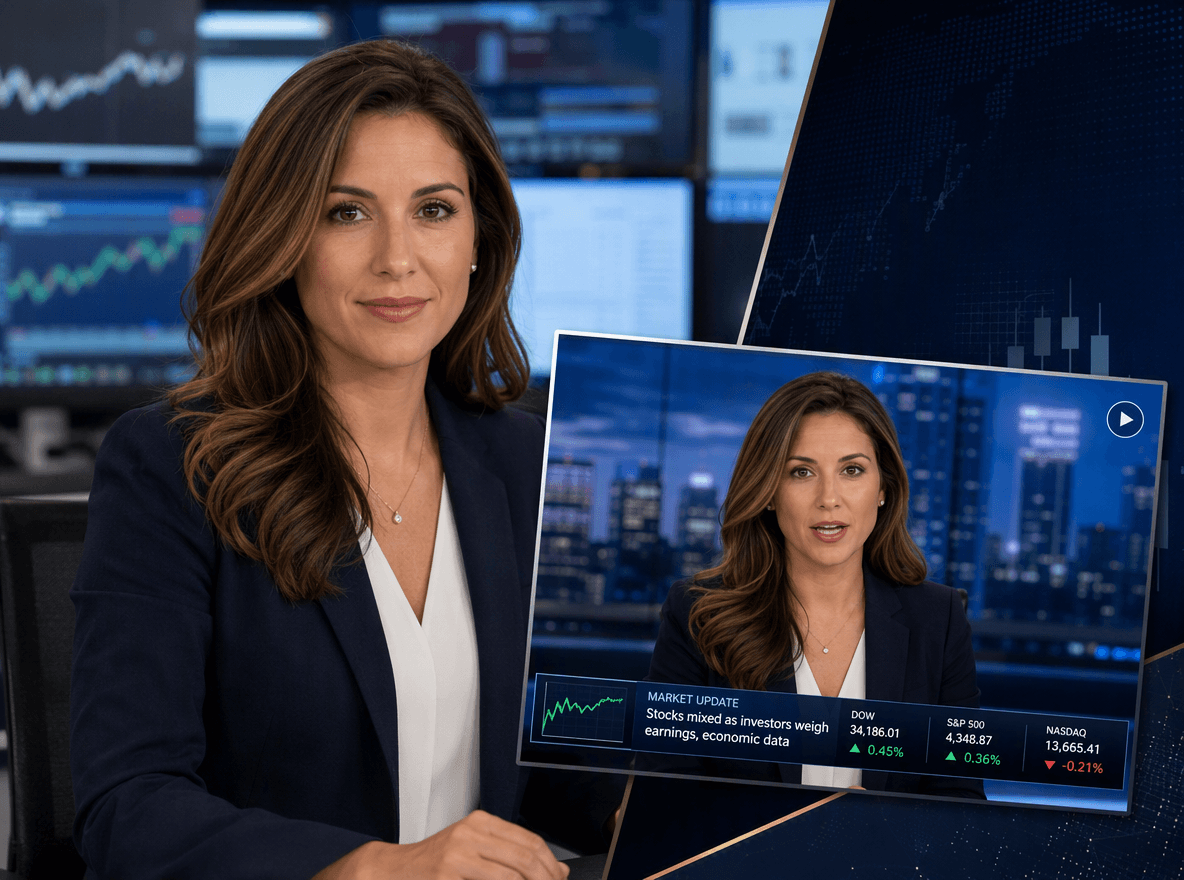 Convert a female news reporter to a video for x