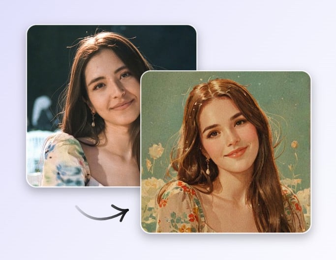 Convert a girl photo to vintage version