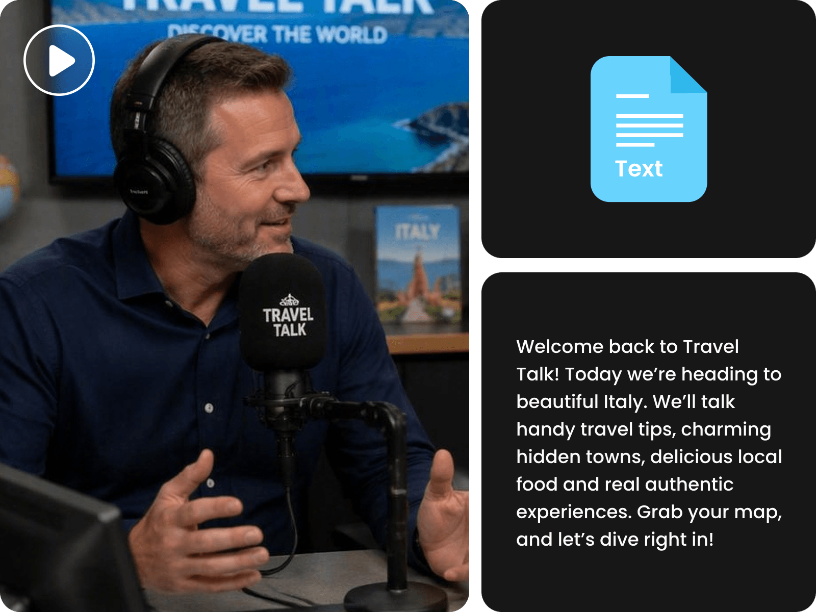 Convert a podcast video to text