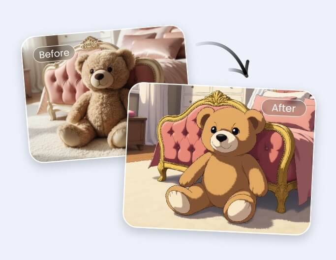 테디베어 이미지를 애니메이션 스타일로 변환하기