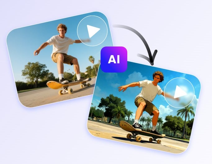 Convert a video of a boy skateboarding into anime style