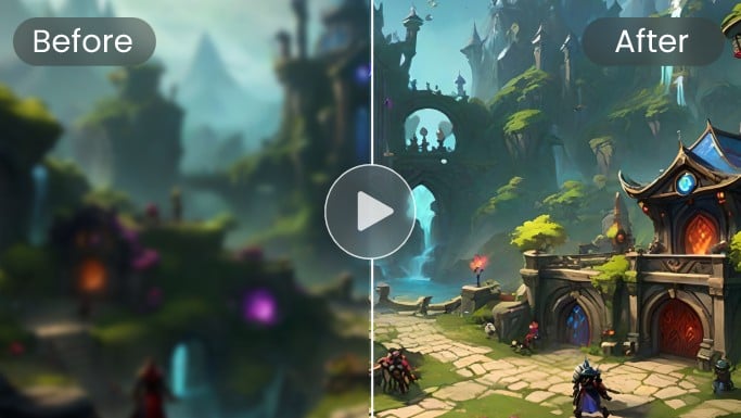Convert gaming video to HD quality before and after effect