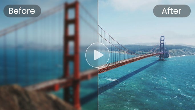 Convert natural landscape to HD quality before and after effect