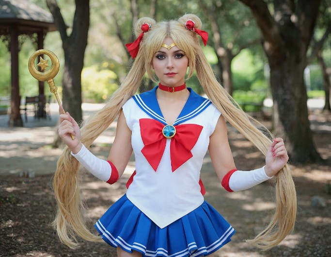 Mit dem Prompt wird das hochgeladene Bild in einen Charakter aus Sailor Moon umgewandelt