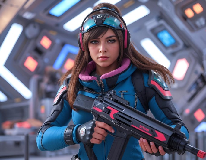 Mit dem Prompt wird das hochgeladene Bild in Tracer aus Overwatch umgewandelt