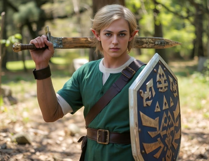 Mit dem Prompt wird das hochgeladene Bild in Link aus The Legend of Zelda umgewandelt