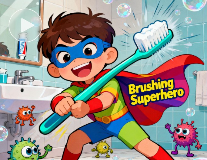 Create a cartoon educational video about teeth sanitary