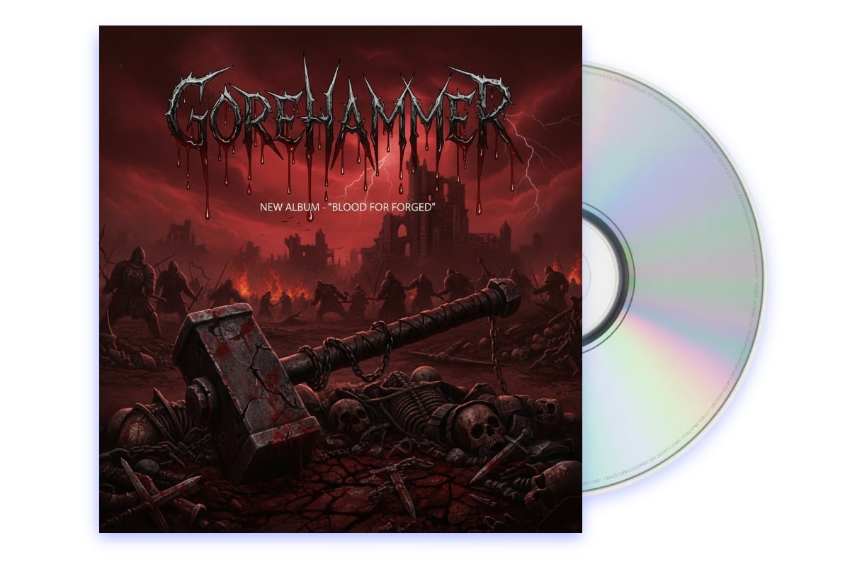 Create a death metal logo and use it as the album cover