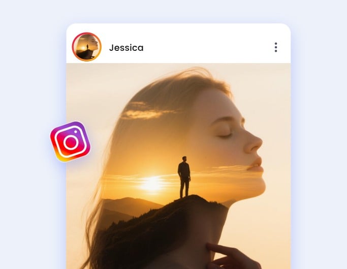 Create a masking portrait photo for social media