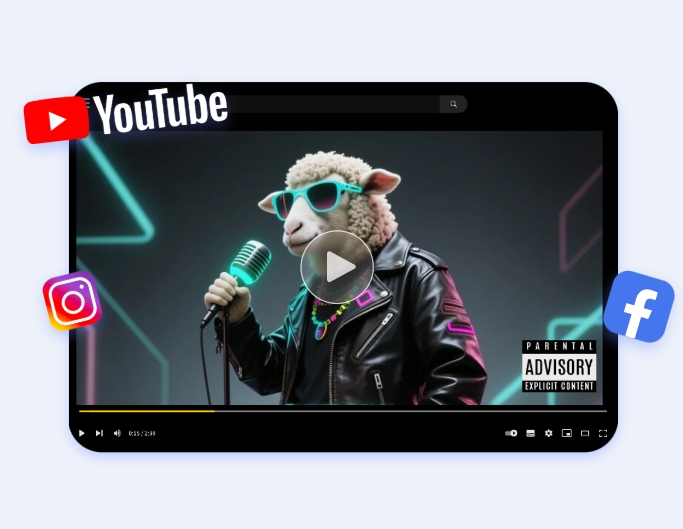 Create a parental advisory album cover featuring a cool goat for youtube