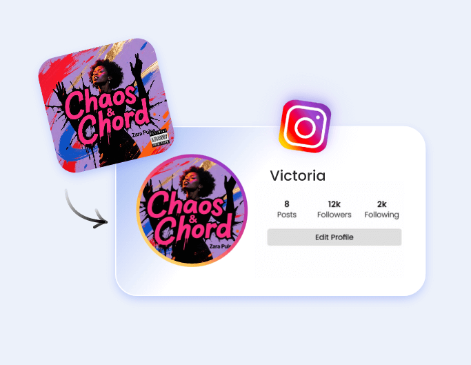 Create a parental advisory album cover profile picture