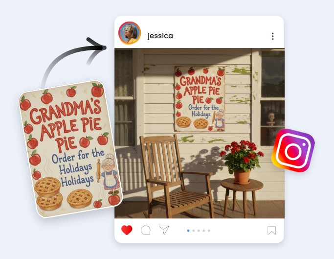 Create a poster mockup from an image and share it on social media