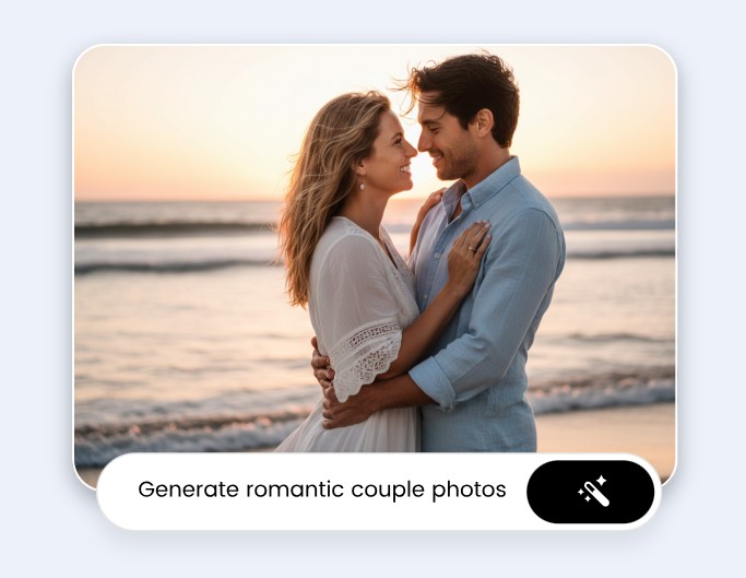 Create a romantic ai couple photo from text