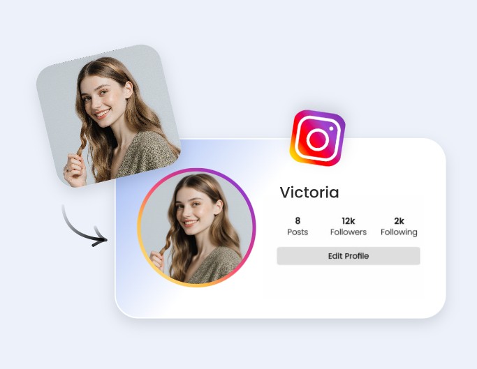 Create ai female portrait photography and use it as a social media pfp