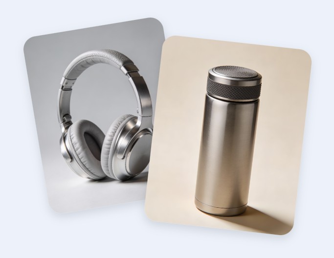 Create ai product photography of earphone and bottle