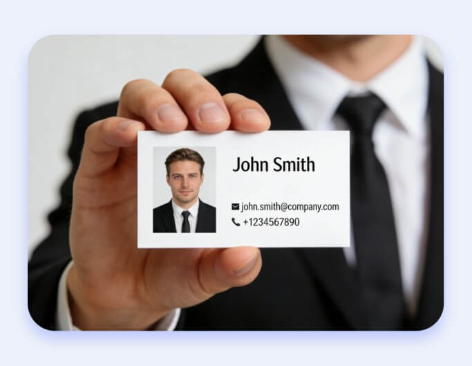 Create an ai business card for companies and teams