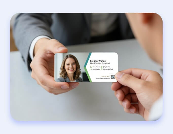 Create an ai business card for offline events and exhibitions