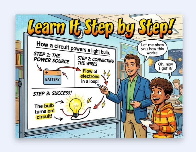 Create an ai comic as a teaching material