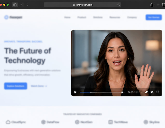 Create an ai spokesperson video for website landing page welcome video
