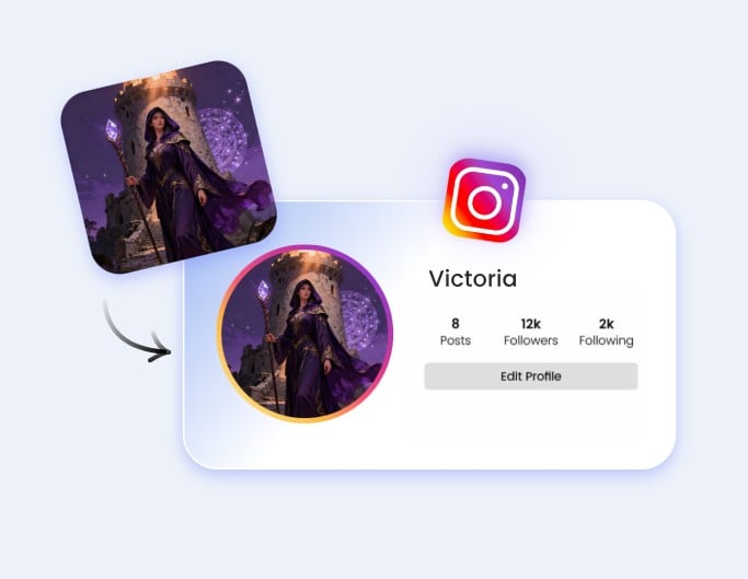 Créer un visuel de sorcière IA et l'utiliser comme photo de profil sur les réseaux sociaux