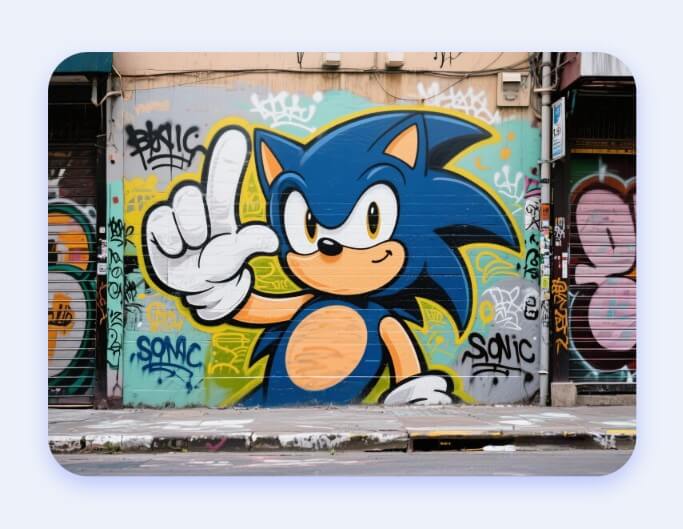 Create an original sonic character and use it for street graffiti