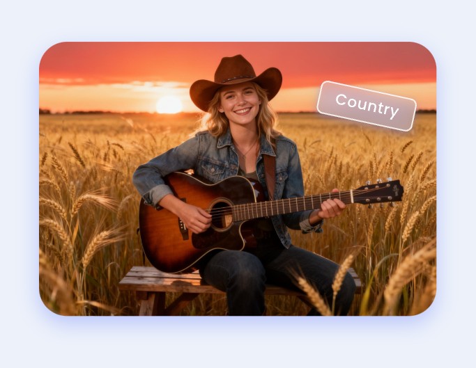 Create lyrics of country music style with fotor ai lyrics generator