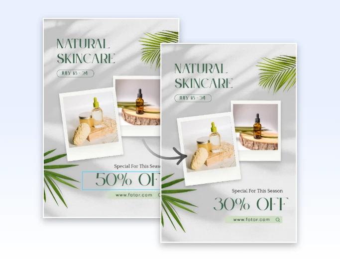 Create unique templates with customizable templates text and elements