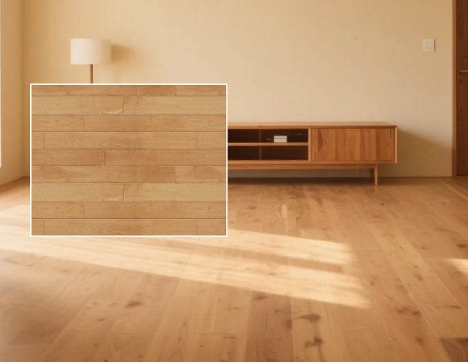 Create wood floor texture art and apply it to a house interior design