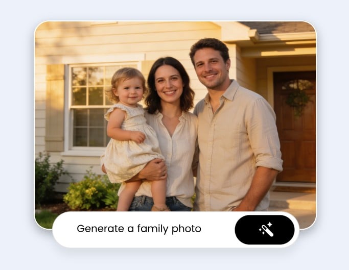Creeta a warm ai family portrait from text