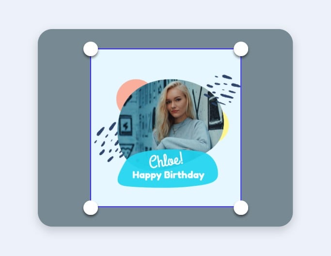 Crop a blue birthday card image with fotor