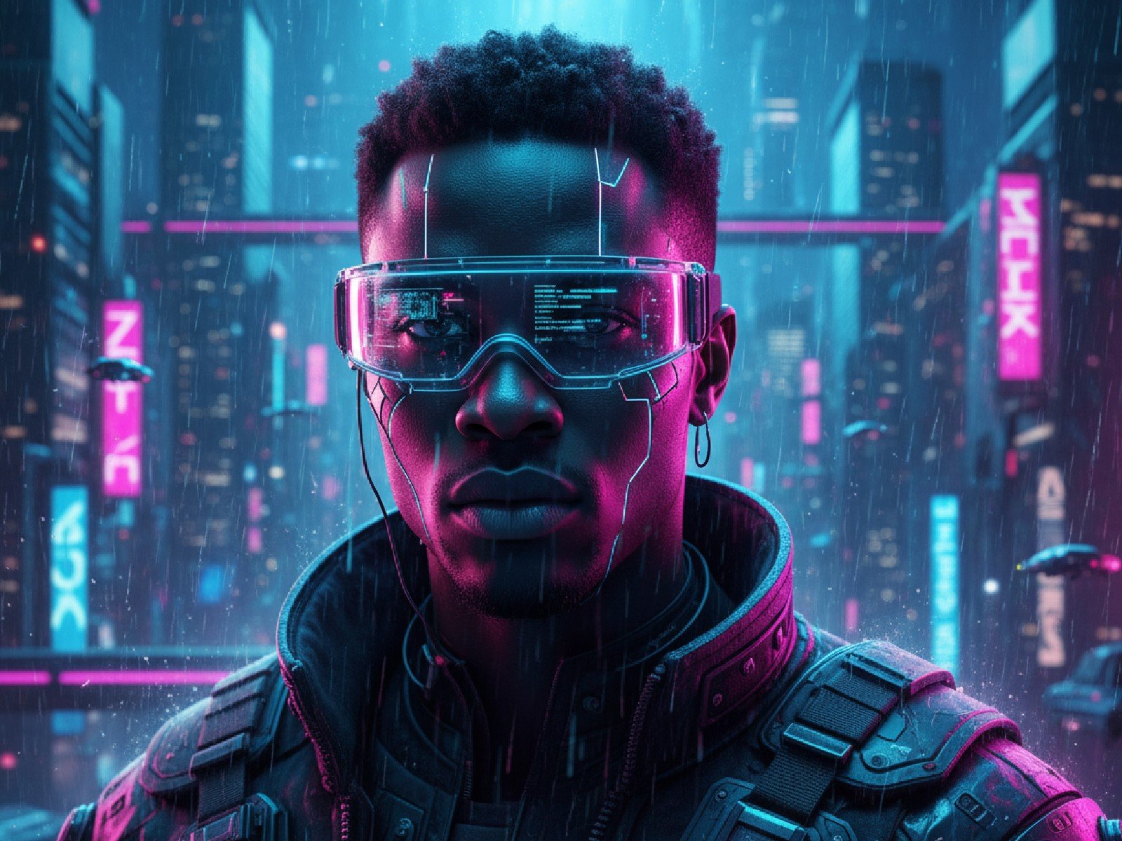 Cyberpunk style boy