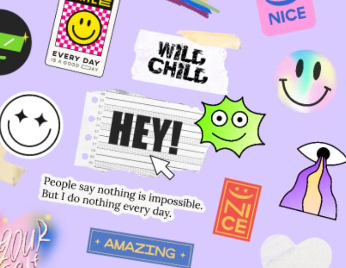 Decorate pictures with stickers, images, backgrounds and graphic elements