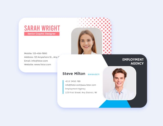 Design your business card with our online free ai profile picture maker