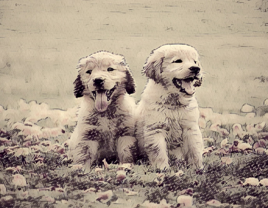 犬の芸術的スケッチ例